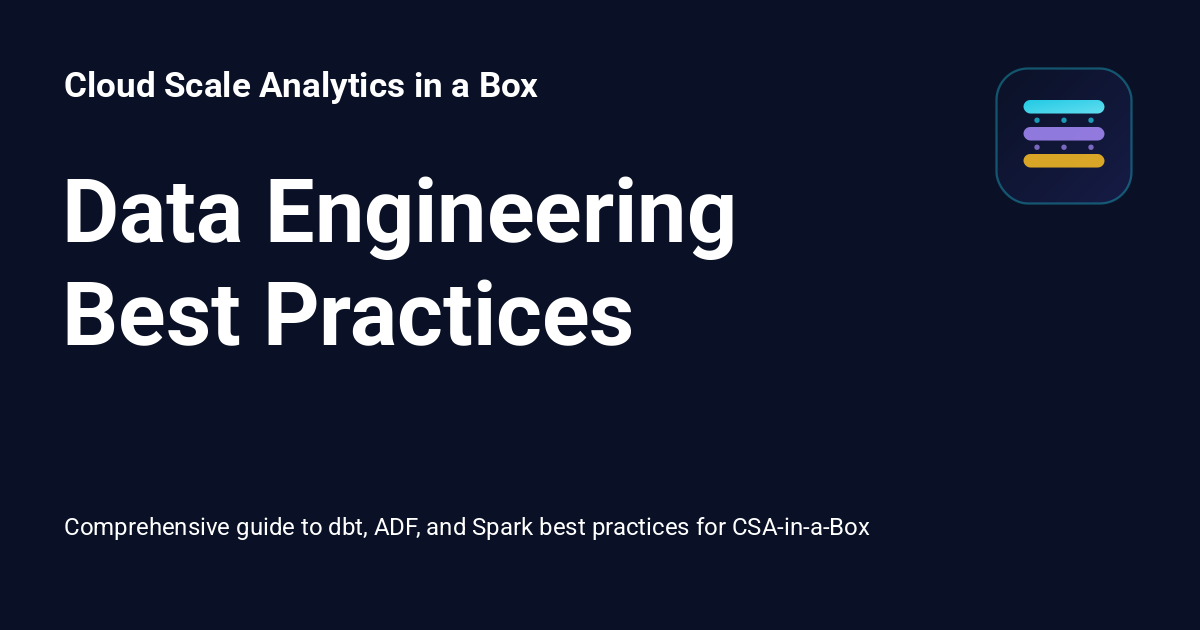 Data Engineering Best Practices - Cloud Scale Analytics in a Box