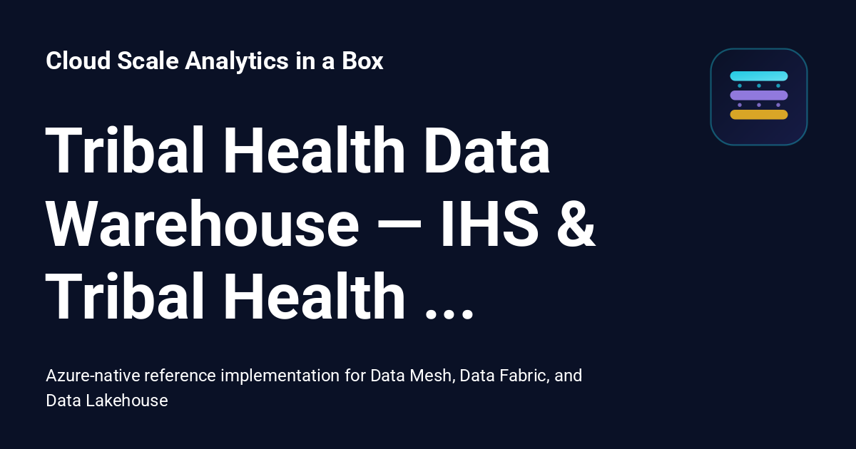 Ihs Data Tribal Health Data Warehouse — IHS & Tribal Health Analytics - Cloud ...