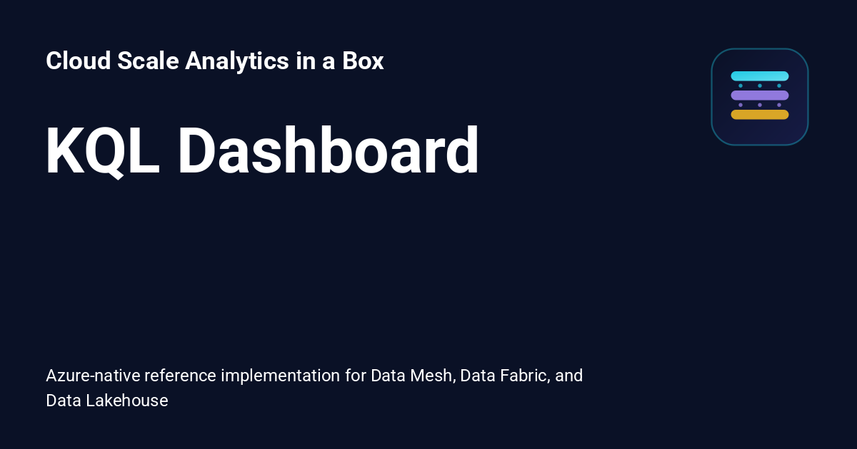 KQL Dashboard - Cloud Scale Analytics in a Box