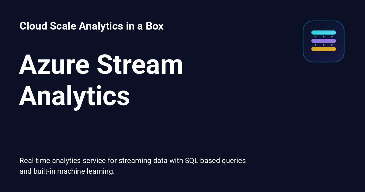 Azure Stream Analytics - Cloud Scale Analytics in a Box