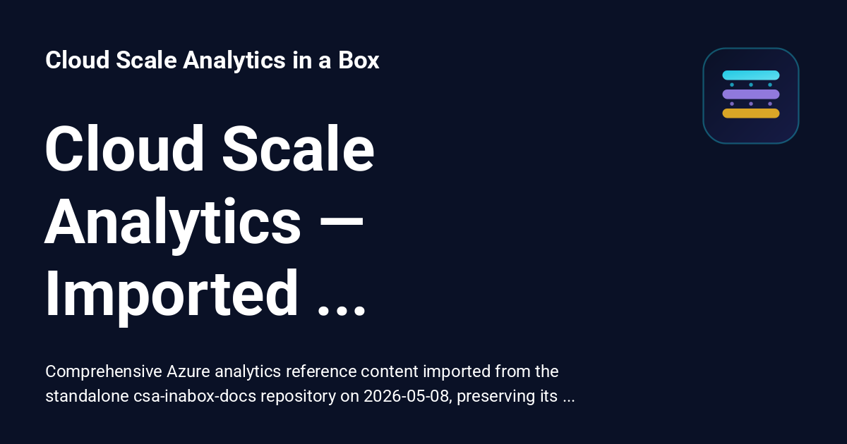 Cloud Scale Analytics — Imported Reference Library - Cloud Scale ...