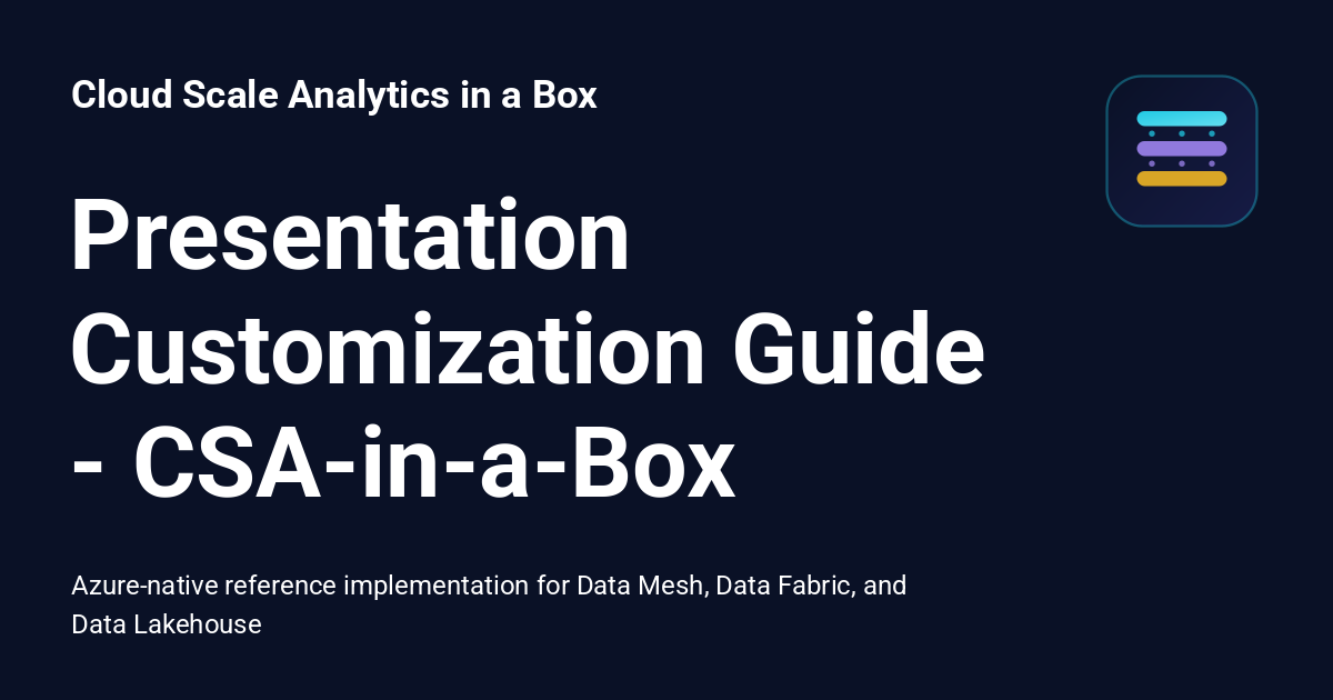 Presentation Customization Guide - CSA-in-a-Box - Cloud Scale Analytics ...