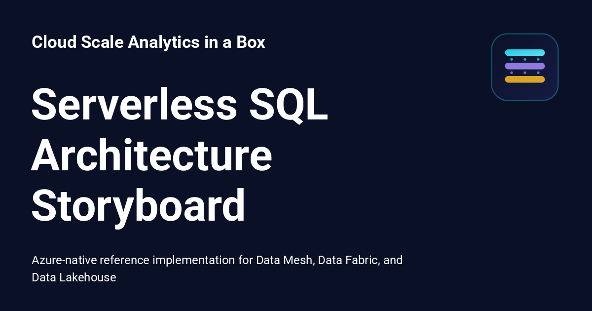 Serverless SQL Architecture Storyboard - Cloud Scale Analytics in a Box