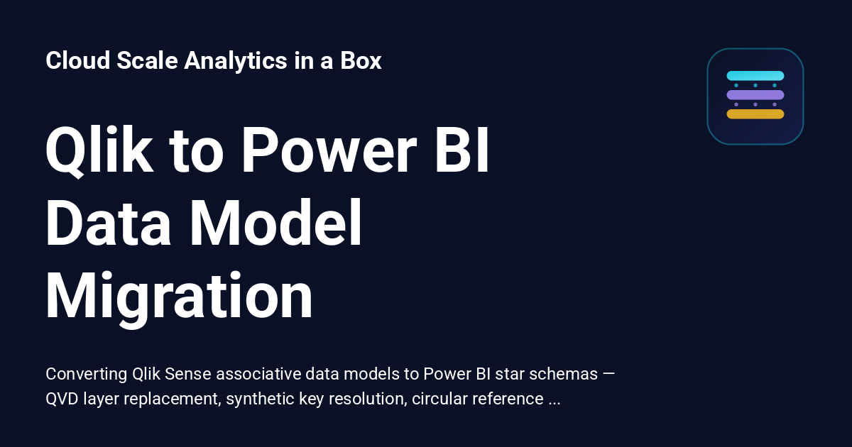 Qlik to Power BI Data Model Migration - Cloud Scale Analytics in a Box