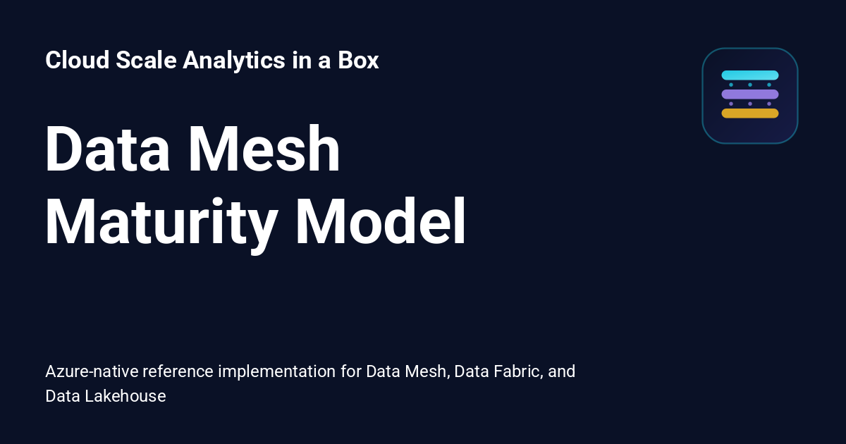 Mesh Model Array Data Model Data Mesh Maturity Model - Cloud Scale Analytics in a Box