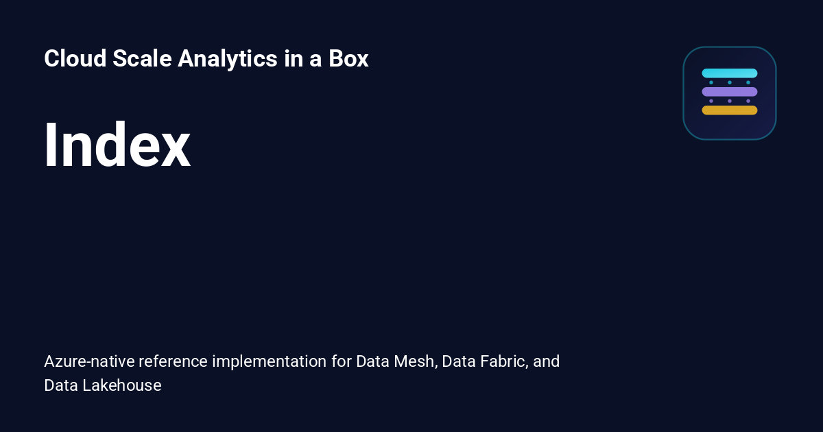 Index - Cloud Scale Analytics in a Box